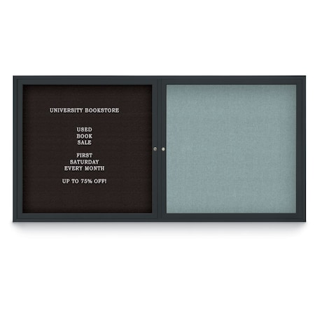 United Visual Products Corkboard, 72"x36", Surf/Black UV406PLUS-BLACK-SURF